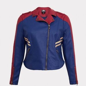 HER UNIVERSE CAPTAIN MARVEL MOTO JACKET